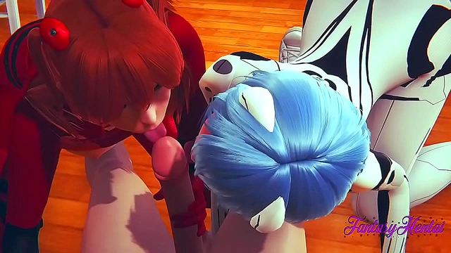 Shinji's Room Heats Up – Evangelion 3D Hentai Threesome with Asuka and Rei for Ecstatic Pleasure