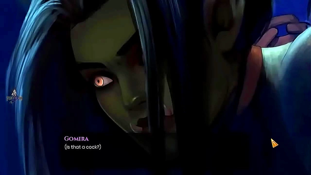 Ebony Orc Girls 18+ Delivers Intense blowjob and Deep Throat in Anime Porn Game