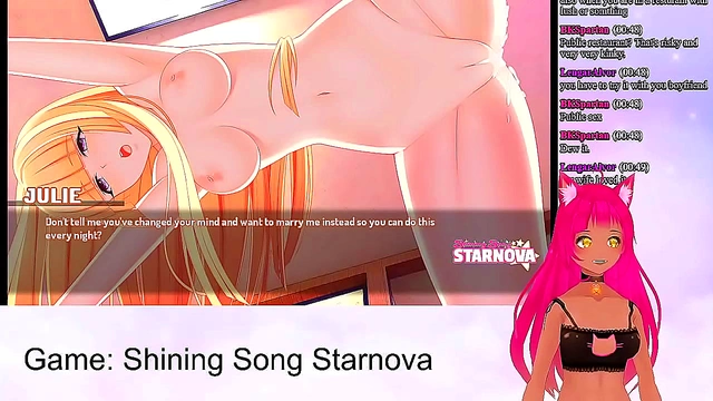 Neko VTuber Seduces Shining Song Starnova with Toy Play and Creamy Finish