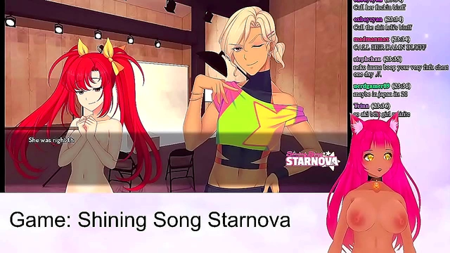 NekoVTuber Seduces with Fiery Passion in Shining Song Starnova Mariya Scene