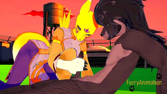 Tomon Gets Pleasured and Taken by Seductive Black Fur in Digimon Hentai 3D Yiff