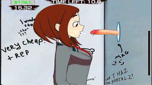 Mina Ashido Pleasures Through the Glory Hole in My Hero Academia Fantasy