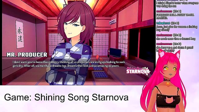 Lewd VTuber Neko Seduces with Steamy Anime Sex in Shining Song Starnova