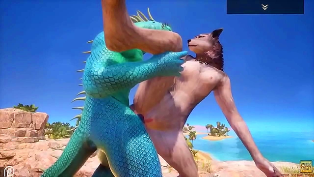 Wolfess Tames Lizard Man with Wild Passion in 3D Anime OrgyAdventure