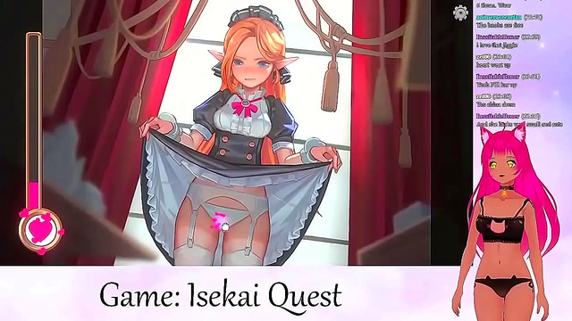 NekoVTuber Streams Lewd Anime Game for Hot Creampie Scenes