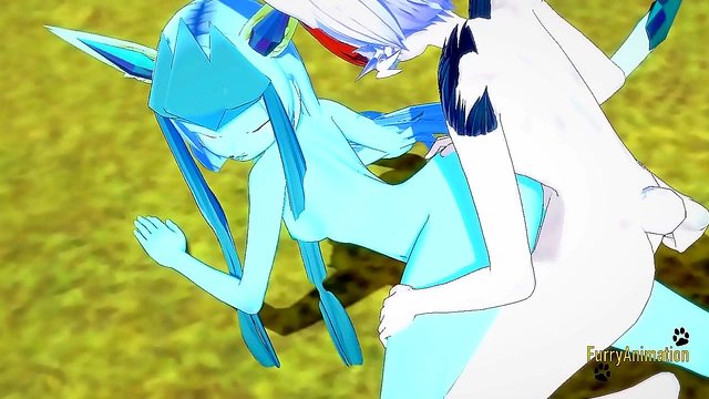 Cinderace Pleasures Glaceon with Intense Handjob and Rough Creampie in 3D Hentai Yiff