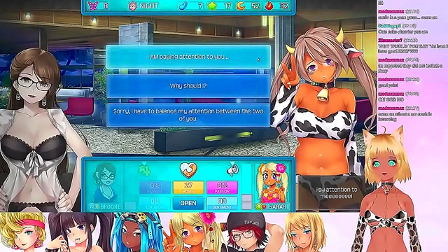 Sensual VTuber Neko Enjoys Lingerie-Themed Threesome in Huniepop 2 Stream