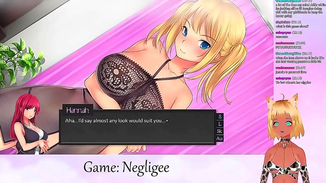 NekoVTuber Tempts in Lingerie for Steamy Lesbian Adventures & Busty Thrills