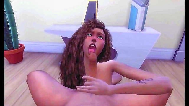 Animated Babe from The Sims 4 Finds Pleasure with Sensual blowjob and Hot Pussy Sex Post-Gaming