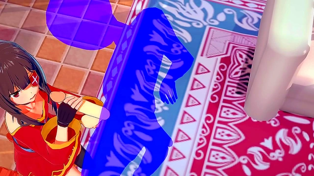 Megumin Delivers Pleasure with Sexy Handjob in KonoSuba for Explosive Finish