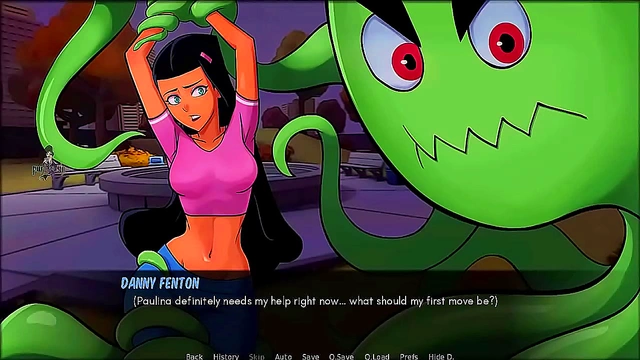 Latina MILF Cheerleader Tames Wild Ghost with Steamy Actions in Danny Phantom Scene