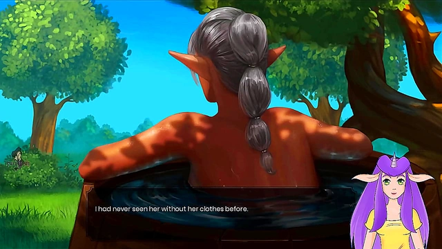 Muscled Elf Princess Satisfies Her Desires in Steamy VTuber Bath Scene