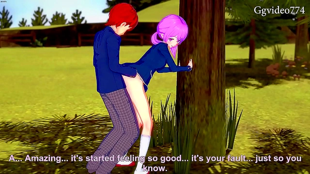Uniformed Teen 18+ Tempts Outdoor Passion in Koikatsu Party 3D Anime