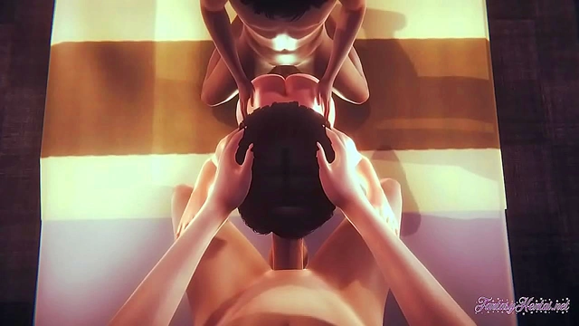Sarada Engages in Steamy 3D Threesome with Naruto for Intense Blowjob & Double Creampie
