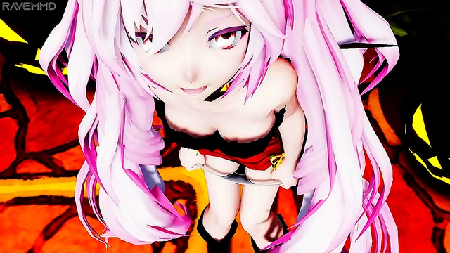 Seductive Pink-Haired Miku Tempts as aSexy Anime Vampire with Passionate blowjob