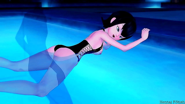 Mavis Finds Hidden Pleasure with Mystery Man at Hotel Transylvania Pool