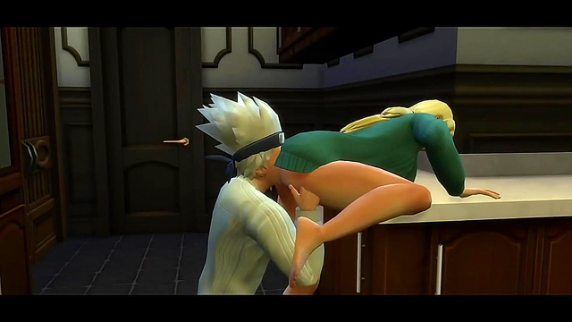 Kakashi Satisfies Sunade’s Desires with Intense Kitchen Pleasure in Naruto Fantasies