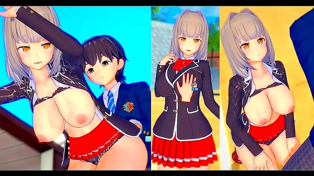 Azusa from Koikatu Delights in Busty Pleasure with Sensual Handjob Ecstasy