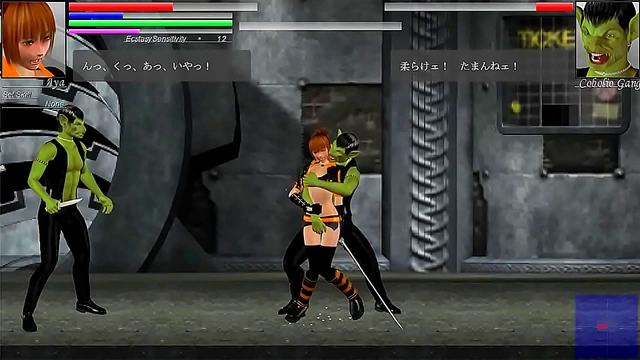 Aya Seduces Alien Warriors in "The Hounds of the Blade" hentai game action