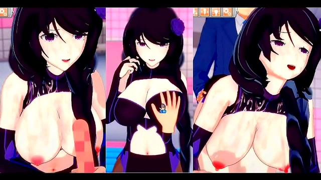 Elsa from Re-Zero Teases with Massive Tits During Sensual blowjob and handjob