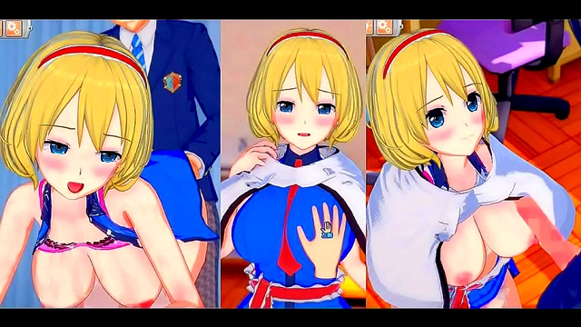 Alice Margatroid Seduces with Busty Charms & Oral Pleasure in 3D Touhou Hentai