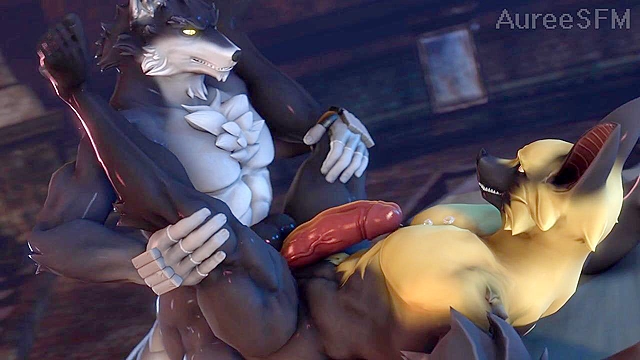 Werewolf Pleasures Gay Vampire Dogman with Passionate Anal Bliss - Furry SFM