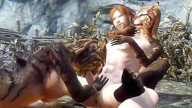 Panther Woman from Skyrim Relishes Outdoor Pussy Licking and Wild Sex