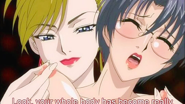 Guy Spies on Two Hentai Milf Maidens Engaging in Vigorous Pussy Licking