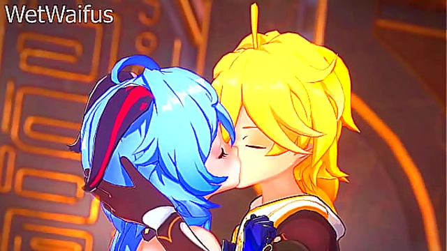 Ganyu Meets Aether in a Fiery Tryst – Wild Hentai Fusion Unleashed