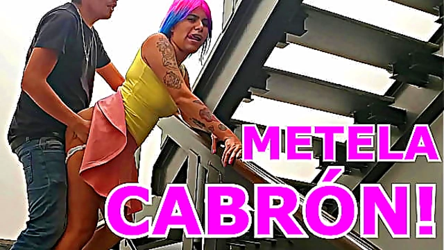Steamy Staircase Fuck Turns Risky When They're Caught In The Act