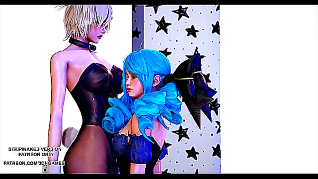 Gwen Takes Control in Hot League of Legends MMD Encounter with Hyuna