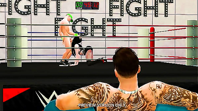 Saraya and Cena in Steamy Triple Wrestling Match – 3D Hentai Action