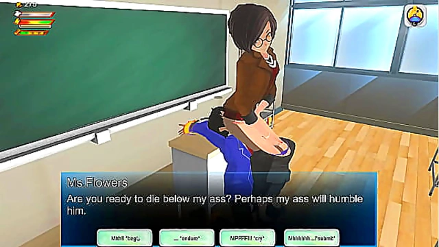 Strict Femdom Teacher Dominates Student with Spanking & Golden Shower