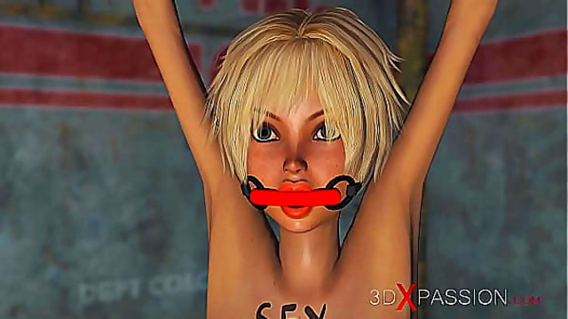 Hot DickGirl 18+ Teases Horny Shemale Blonde in Steamy Industrial Encounter