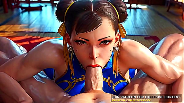 Chun-Li Dominates Rival with Sensual Blowjob & Full Nelson in 3D Fight Scene