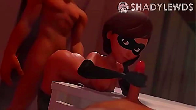 Helen Parr Joins Steamy Three-Way Encounter in Incredibles Hentai Fantasy