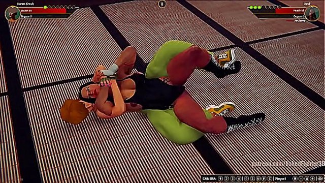 Karen Krash Battles Devious Devi in Naked Fighter 3D Showdown