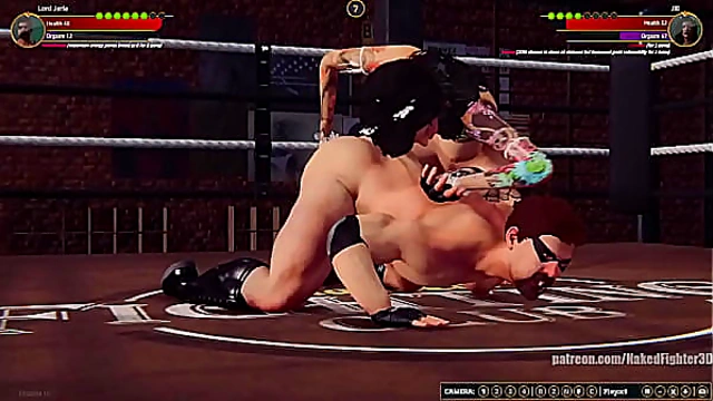 Jerle Battles Jill in Steamy Naked Fighter 3D Showdown