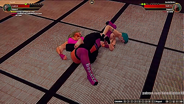 Remiel Battles Bikini Bambie in Steamy Naked Fighter 3D Clash