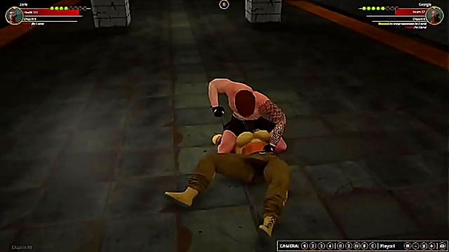 Jere vs Georgia: Naked Combat Clash in 3D Arena Showdown