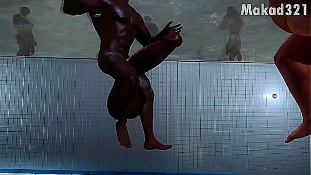 Mrs. Cockers' Steamy Pool Encounter in 3D Skyrim with BBC Action