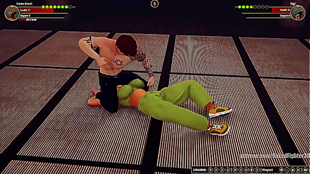 Karen Krash Dominates Gigi in Naked Fighter 3D Arena Showdown