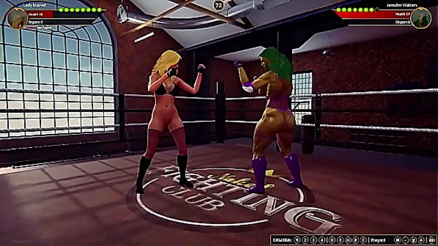 Lady Marvel Battles Naked She-Hulk in Steamy Hentai Showdown