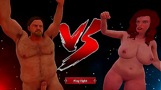 Ethan Battles Rockie Bare-Chested in Naked Fighter 3D Showdown