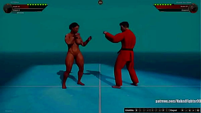 Vittoria Battles Master Ken in Naked Fighter 3D Arena Showdown