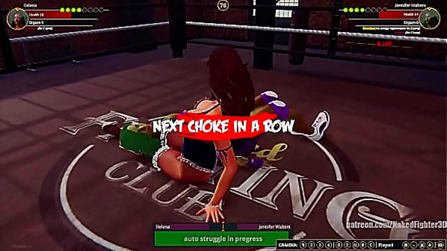 Helena Battles She-Hulk in Naked Fighter 3D Arena Showdown
