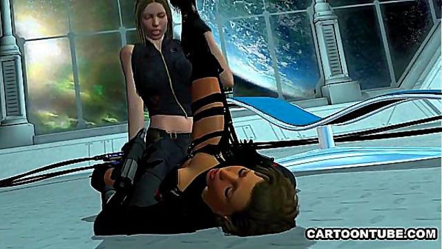 Sultry Foxy Lesbian Vixens Entwined in Steamy Scissoring & Licking Action