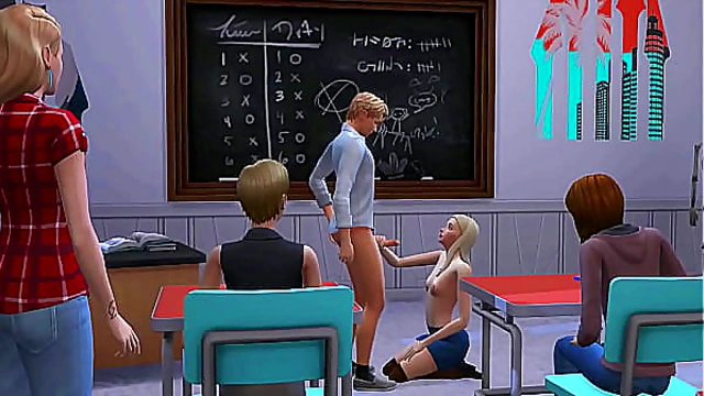 Timid Student Pleads With Strict Teacher Before Steamy Classroom Encounter – Sims 4 Animation