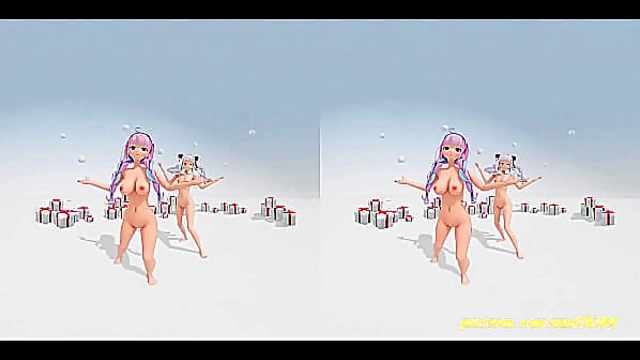 Aqua Son Dances Sensually in VR180 MMD Nude Performance