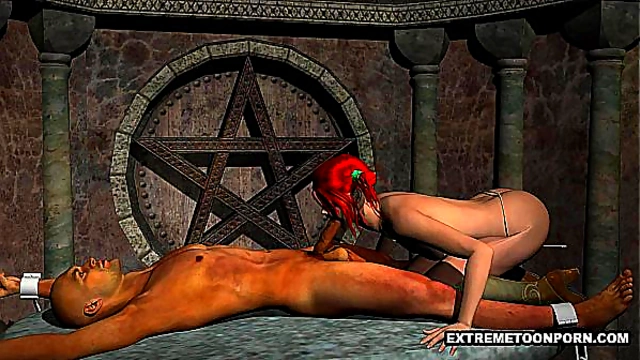 Bound Muscle Guy Pleasured by Fiery Redheaded Babe in Steamy Encounter